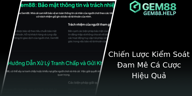 Chiến Lược Kiểm Soát Đam Mê Cá Cược Hiệu Quả